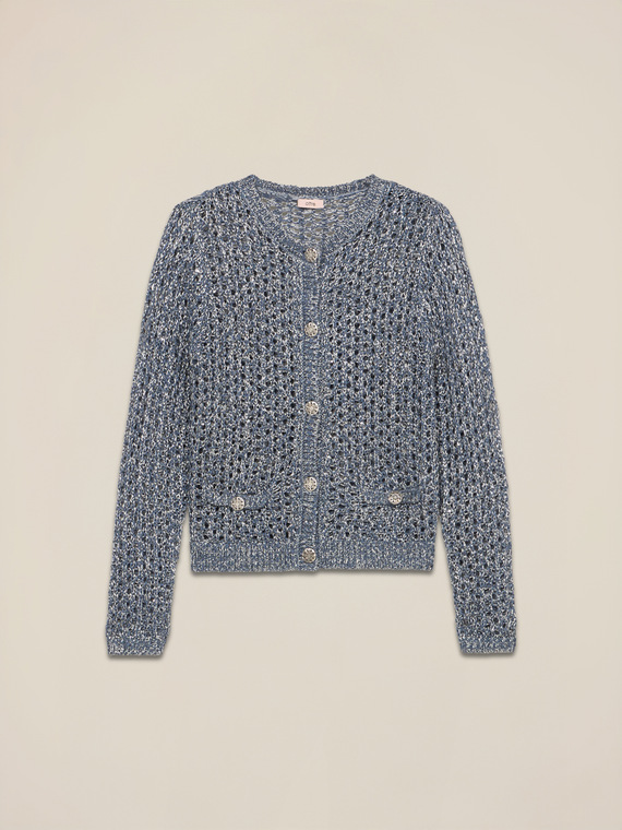 Openwork knit cardigan