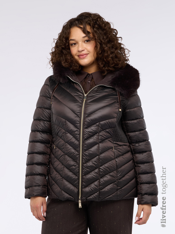 Quilted down jacket with hood