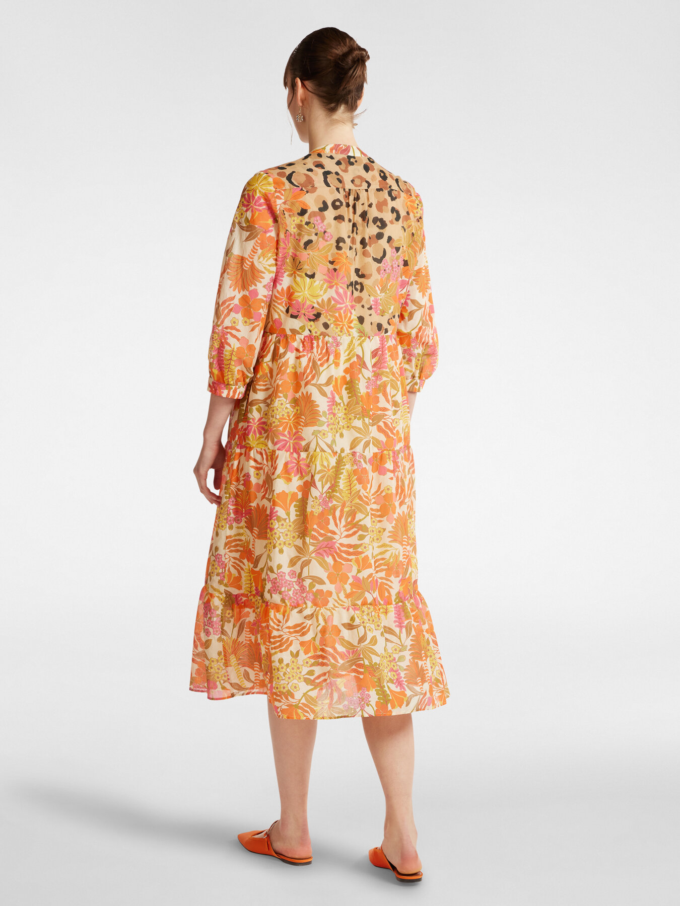 Printed ruffled dress image number 1