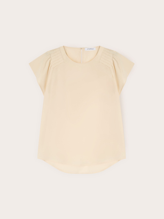 Cr&ecirc;pe de chine blouse with pleats