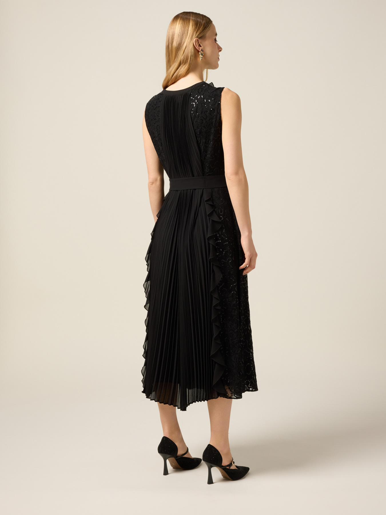 Midi dress with ruffles and sequins image number 1