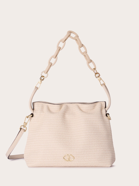 Curly bag in tessuto effetto stuoia