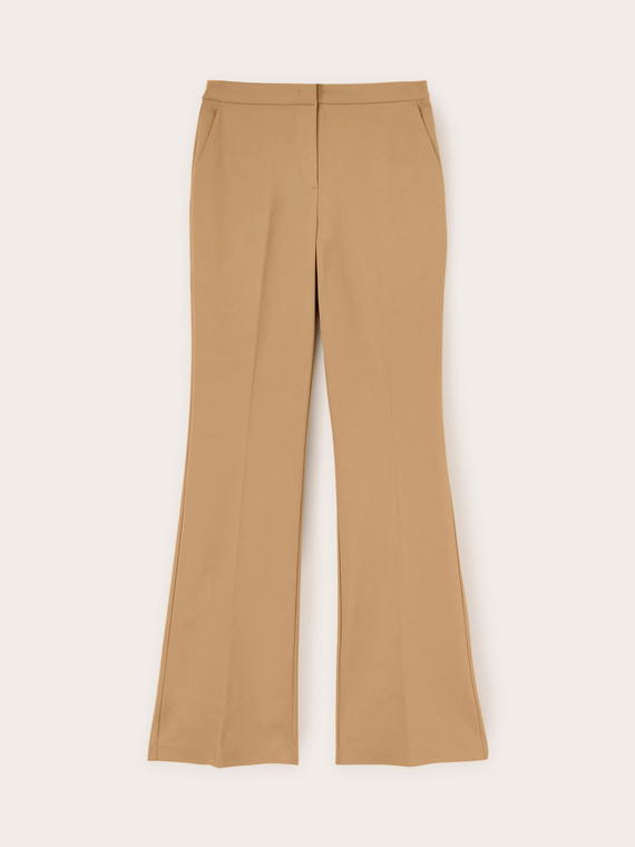 Pantalon flare en tissu compact