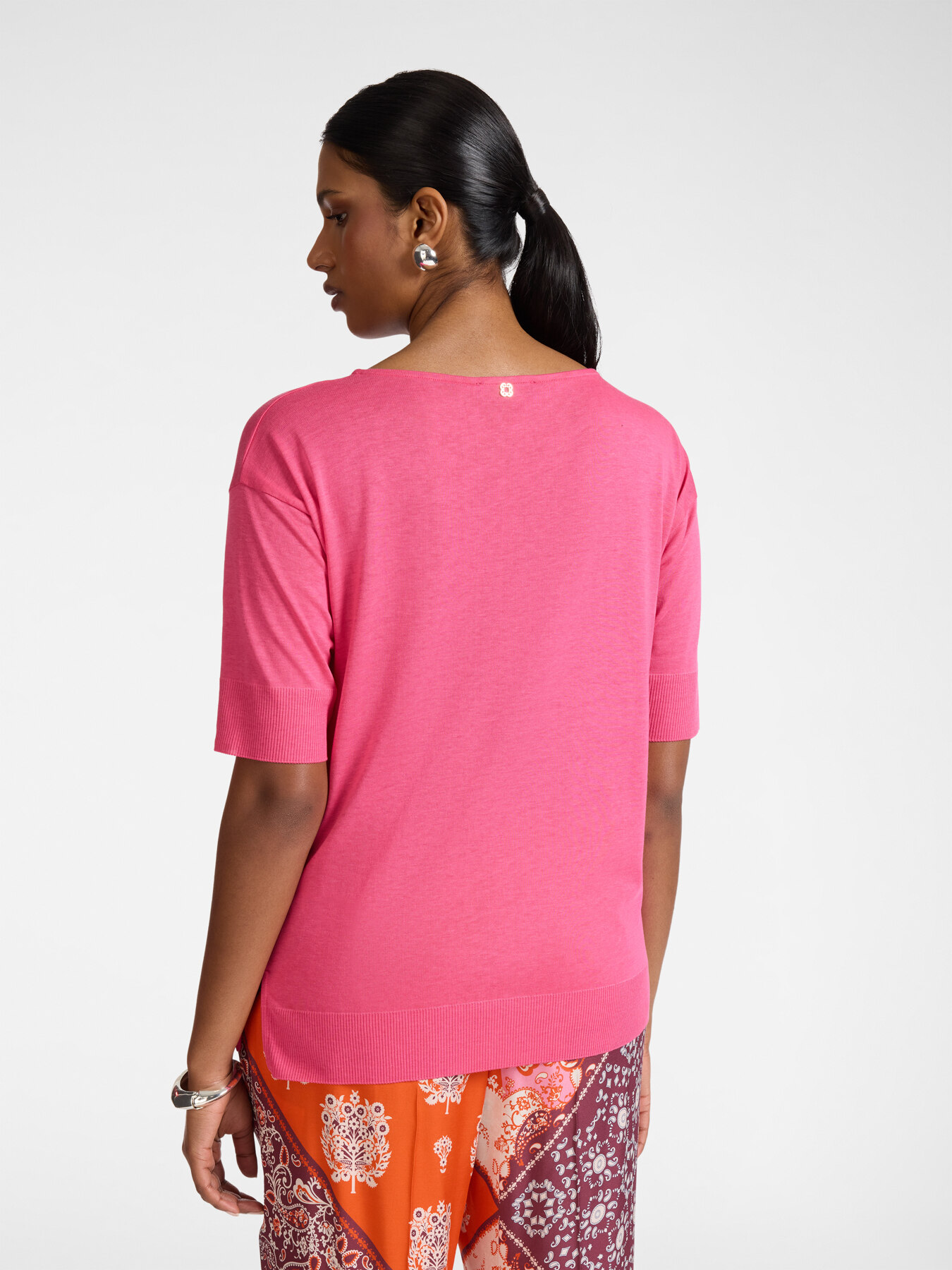 T-shirt in misto lyocell boxy image number 1