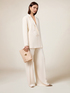 Wide-leg palazzo pants in crepe fabric image number 1