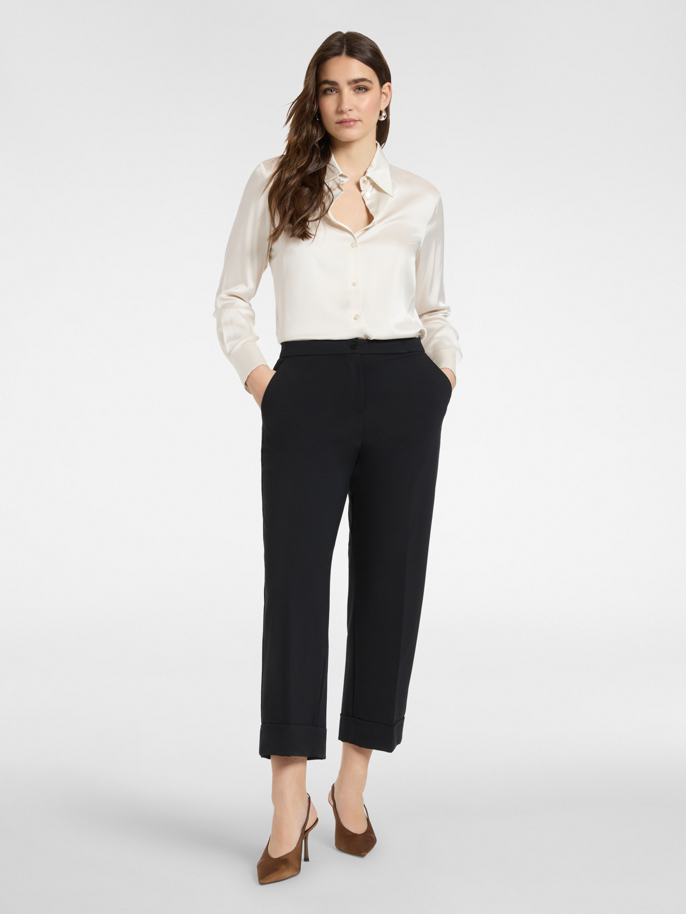 Stretch satin shirt image number 3