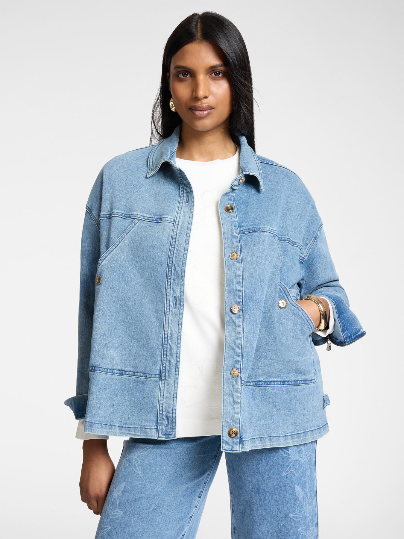 Stone washed denim jacket image number 0