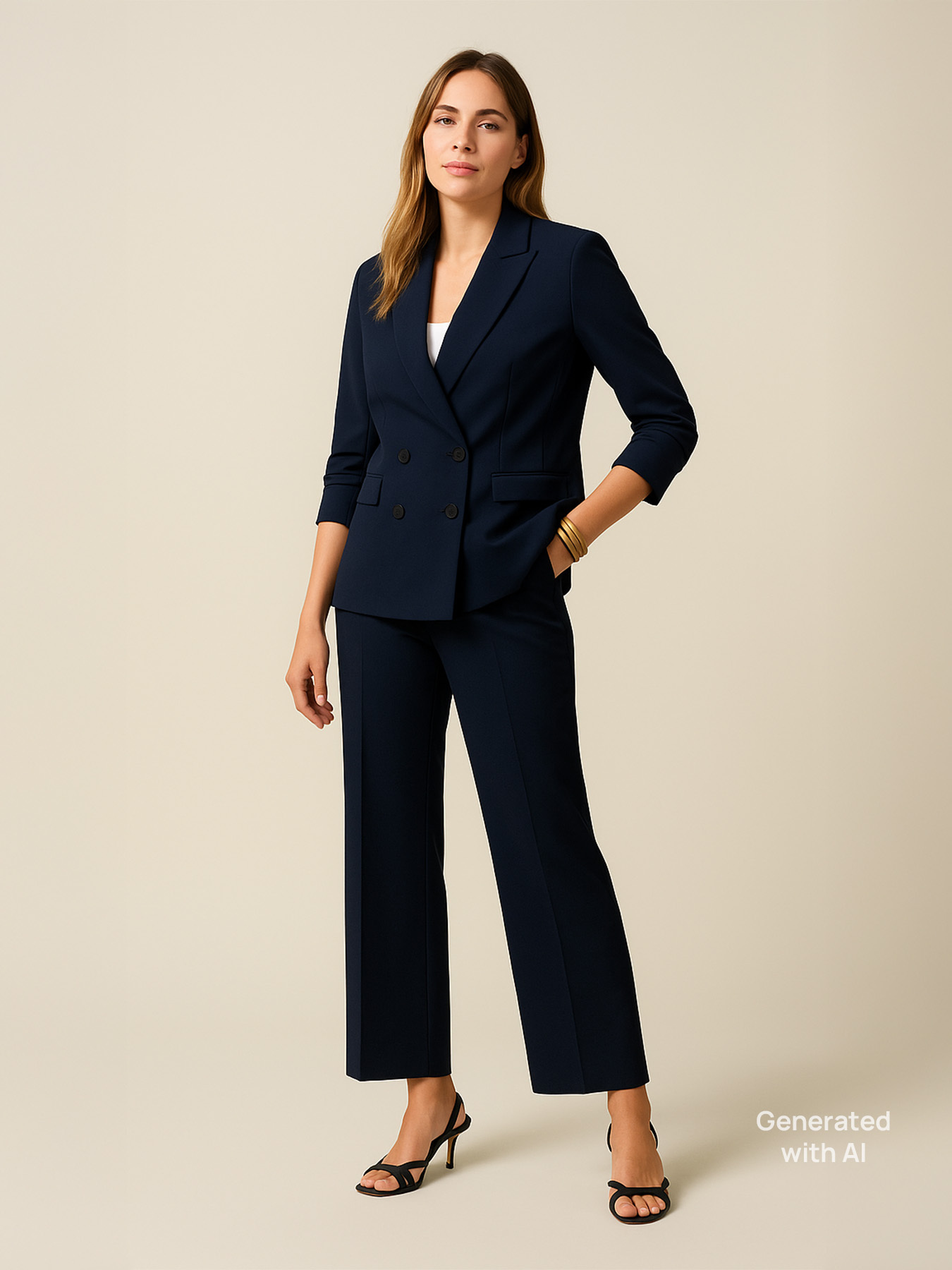 Wide-leg palazzo pants in crepe fabric image number 0
