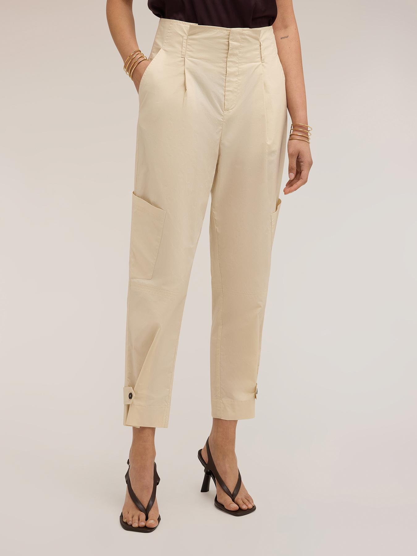 Pantaloni cargo din poplin de bumbac image number 0