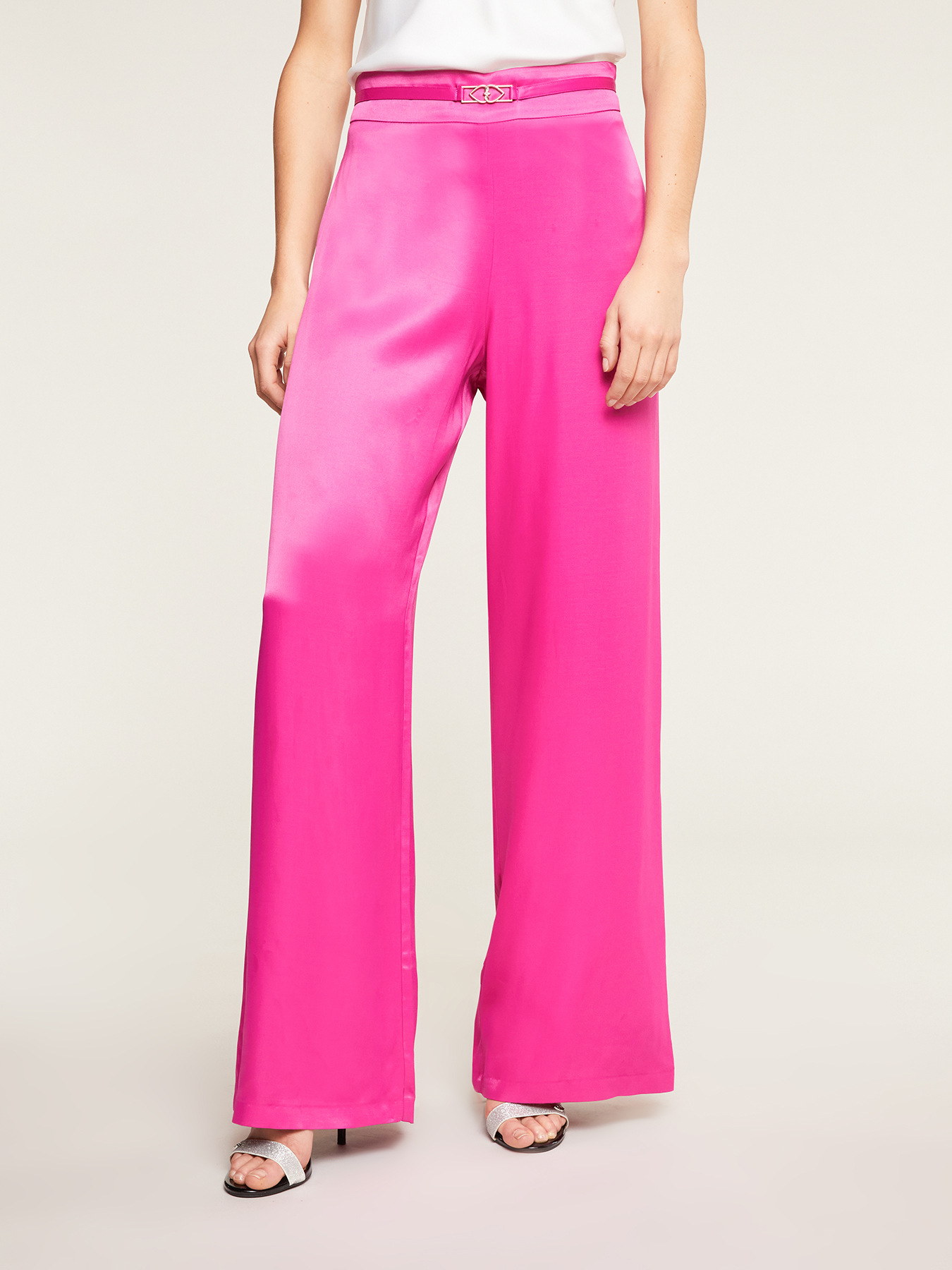 Pantalon large en satin image number 0