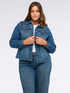 Chaqueta vaquera con rayas de estrás image number 4