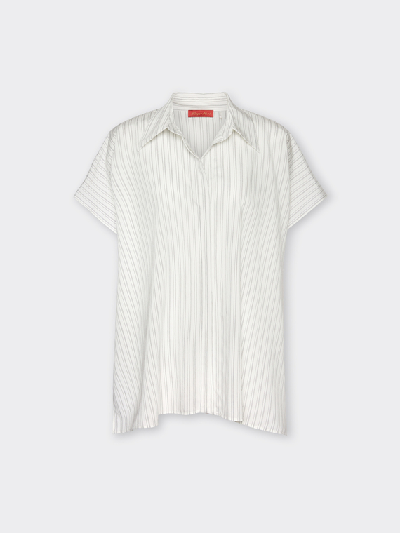 Pinstripe shirt with short sleeves
