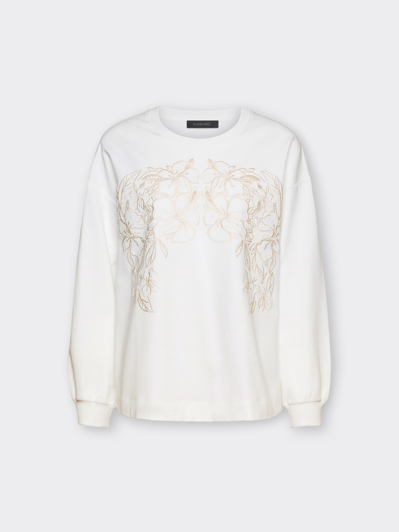 Embroidered cotton sweatshirt
