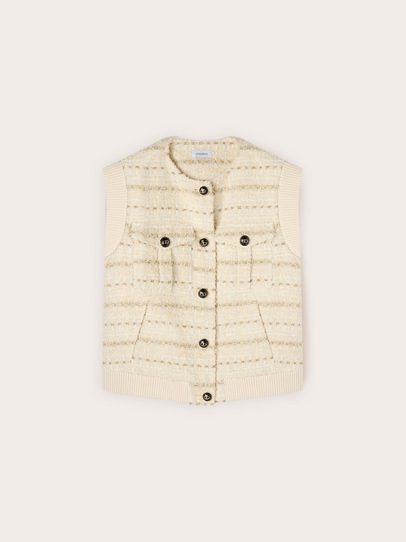 Bouclé fabric vest