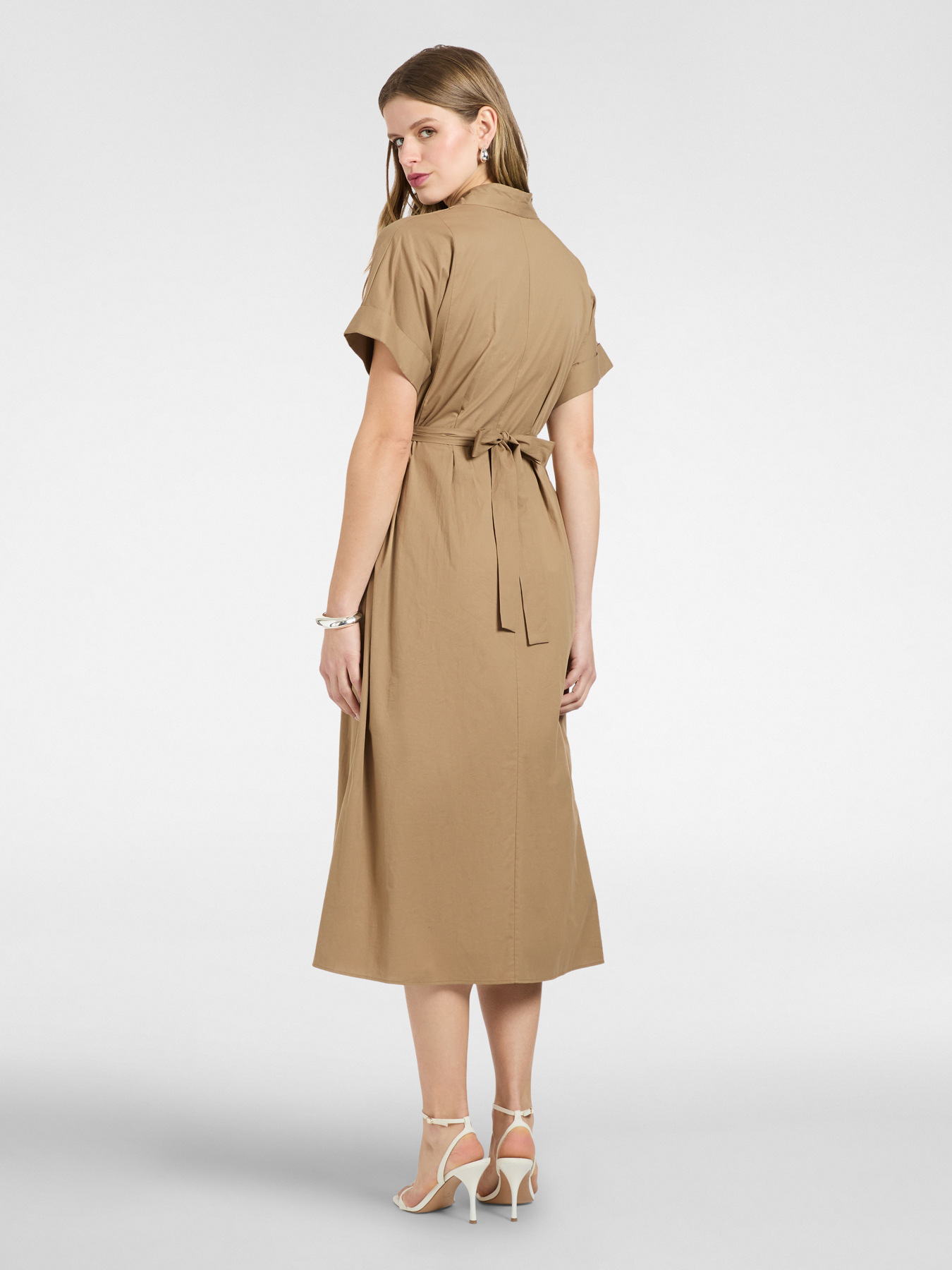 Flare dress with belt image number 1