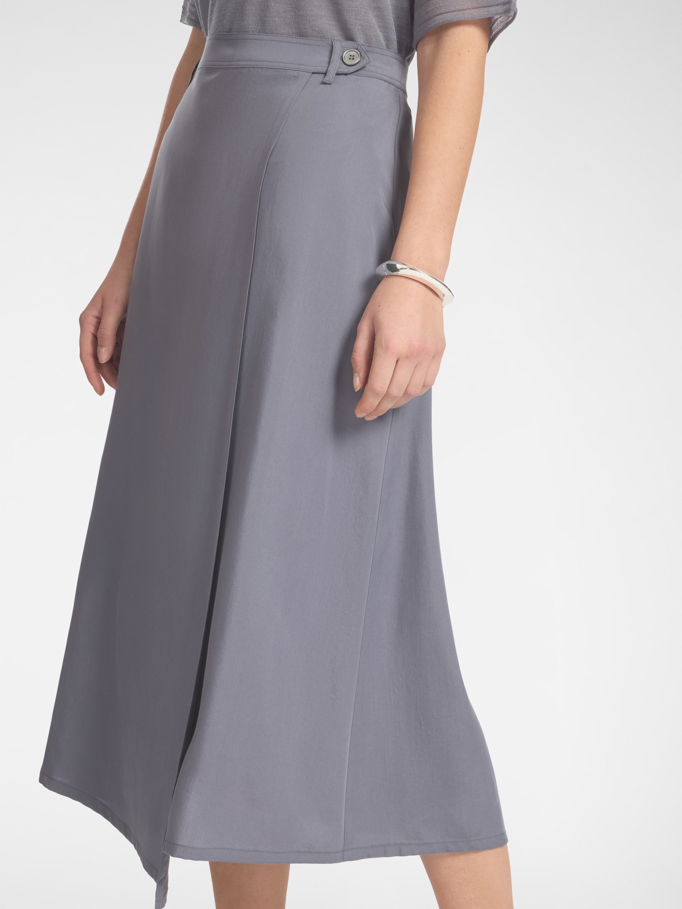 Asymmetric midi skirt in lyocell image number 3