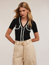 Ribbed sweater with braided trims image number 2