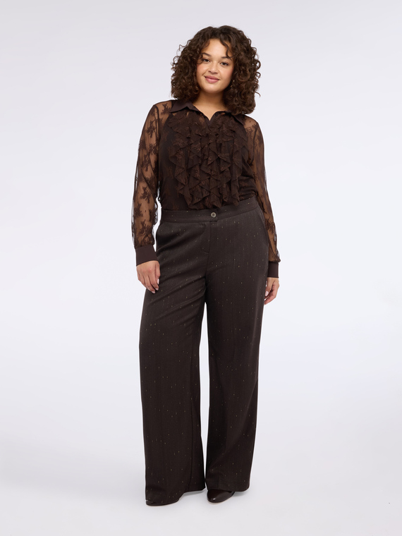 Pantalon Wide Leg &agrave; motifs