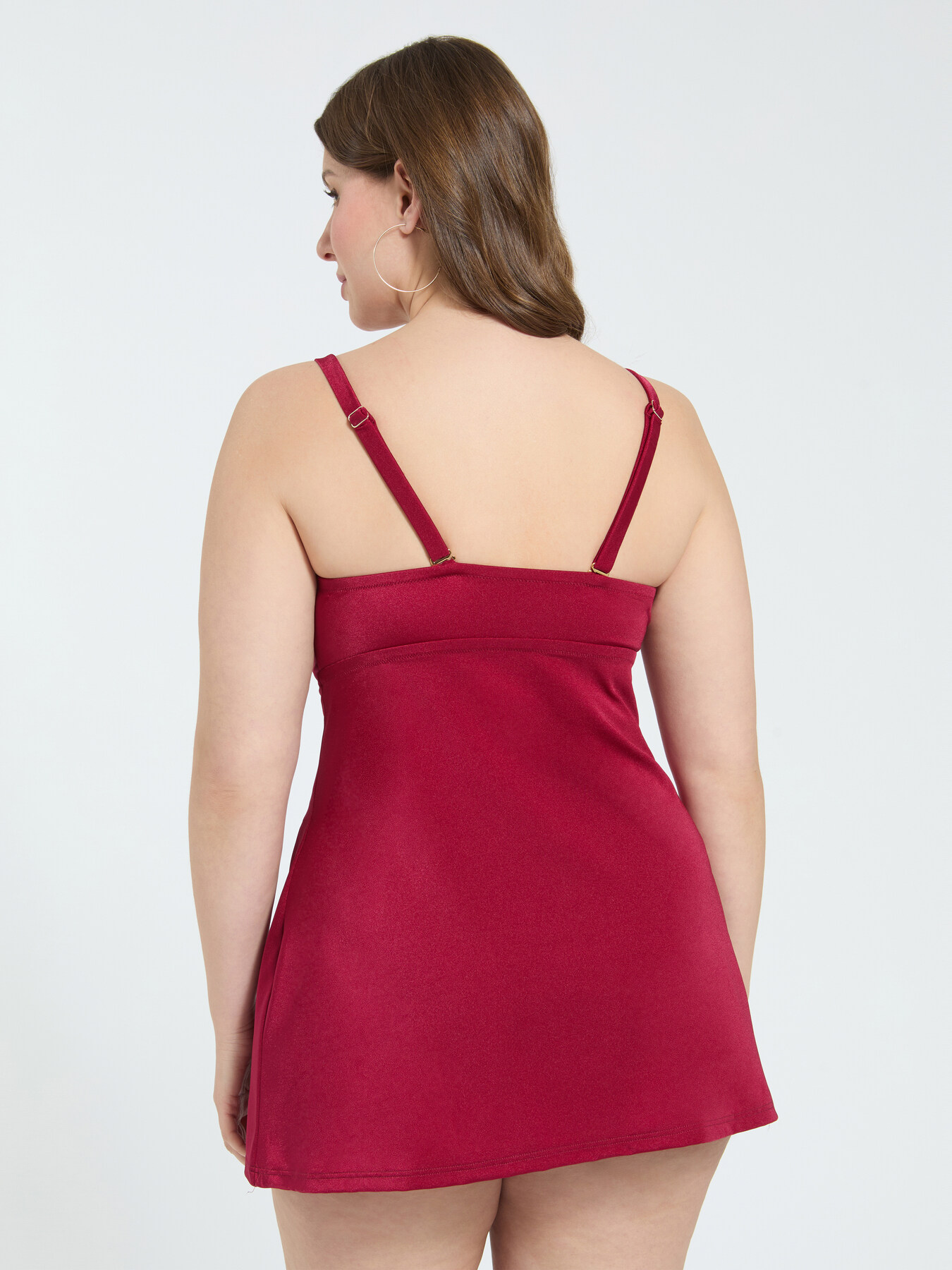 Tankini-Top mit goldenem Muster und Cut-outs image number 1