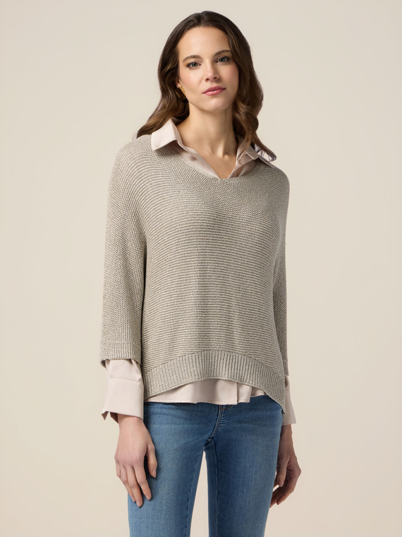 Viscose blend lurex sweater
