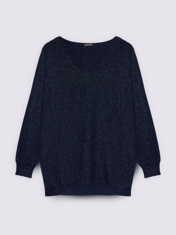 Maillot col en V en tissu lamin&eacute;