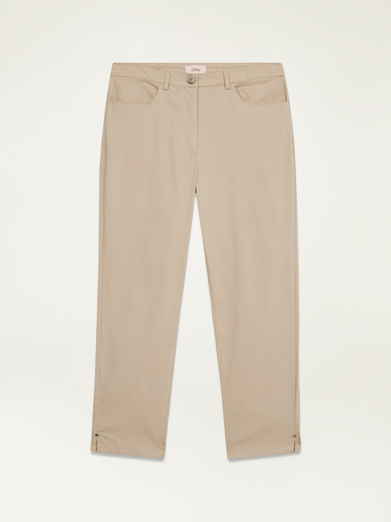 Pantalon capri en coton mélangé