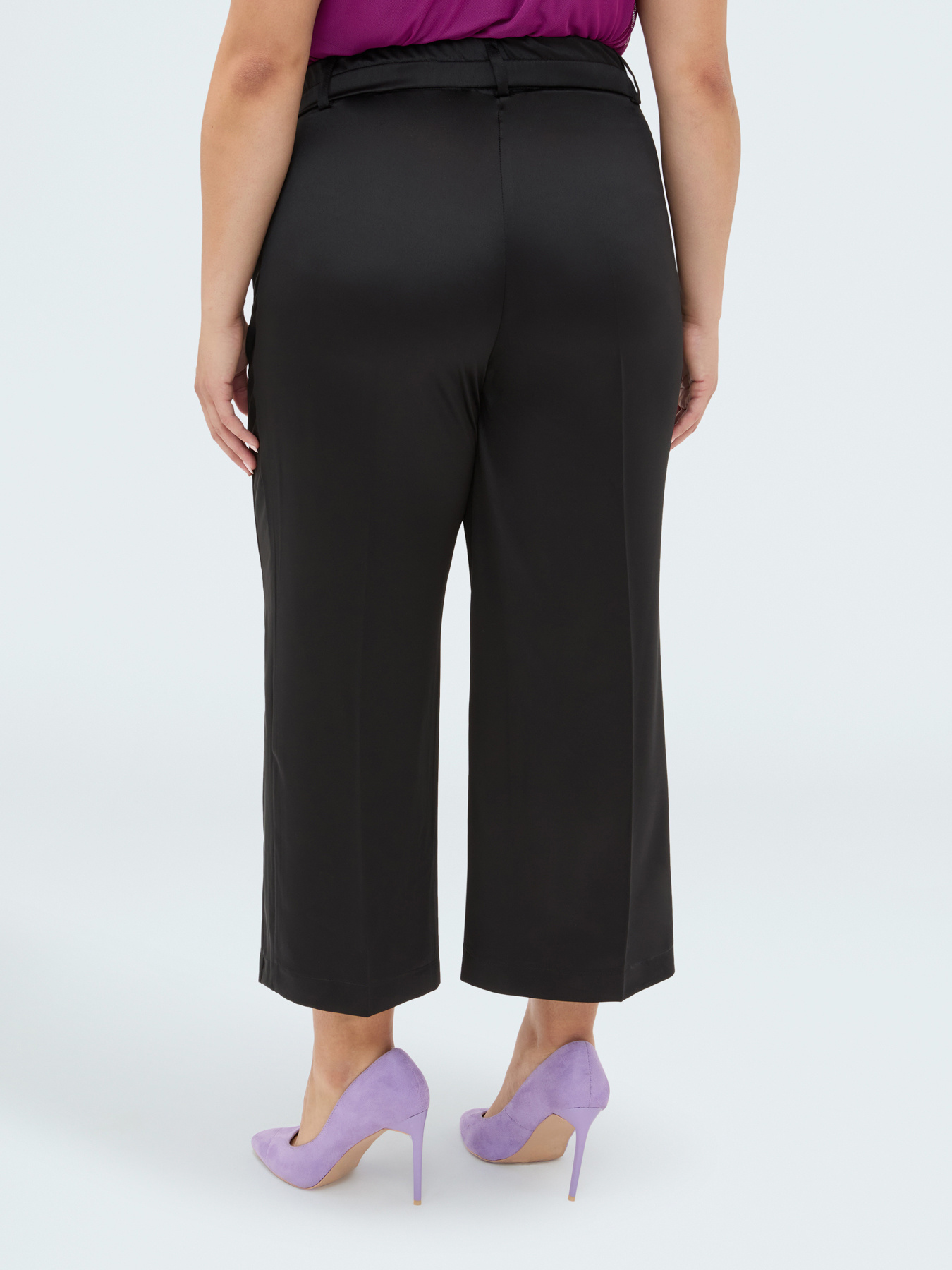 Pantaloni cropped in raso image number 1