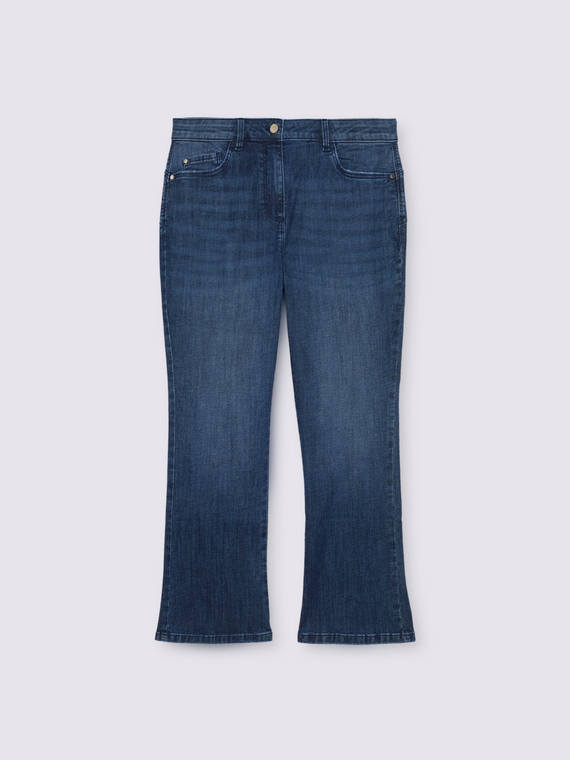 Blue wash kick flare jeans