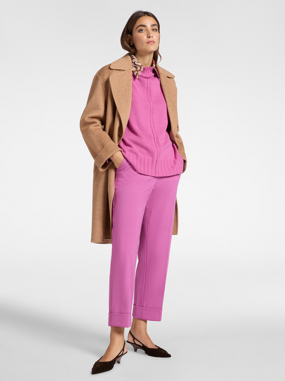 Wide leg trousers with cuffs