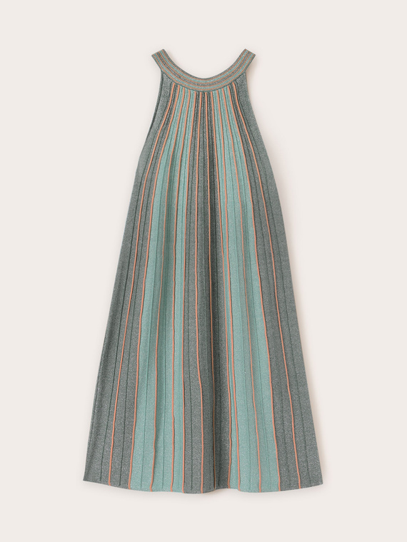 Mini dress in maglia lurex plissé