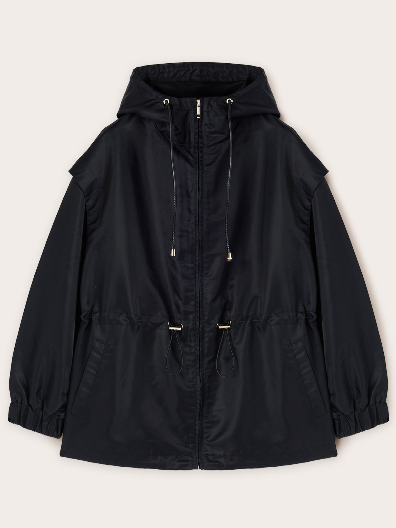 Parka in nylon con coulisse image number 0