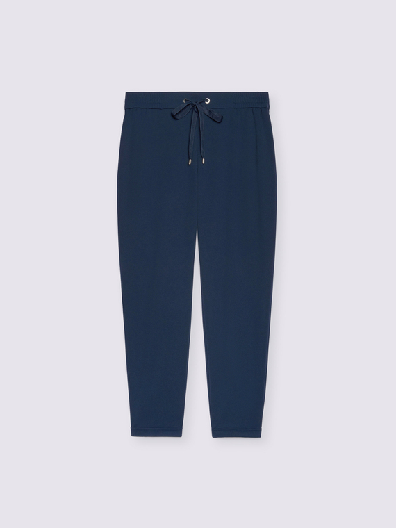 Stretch fabric joggers with drawstring