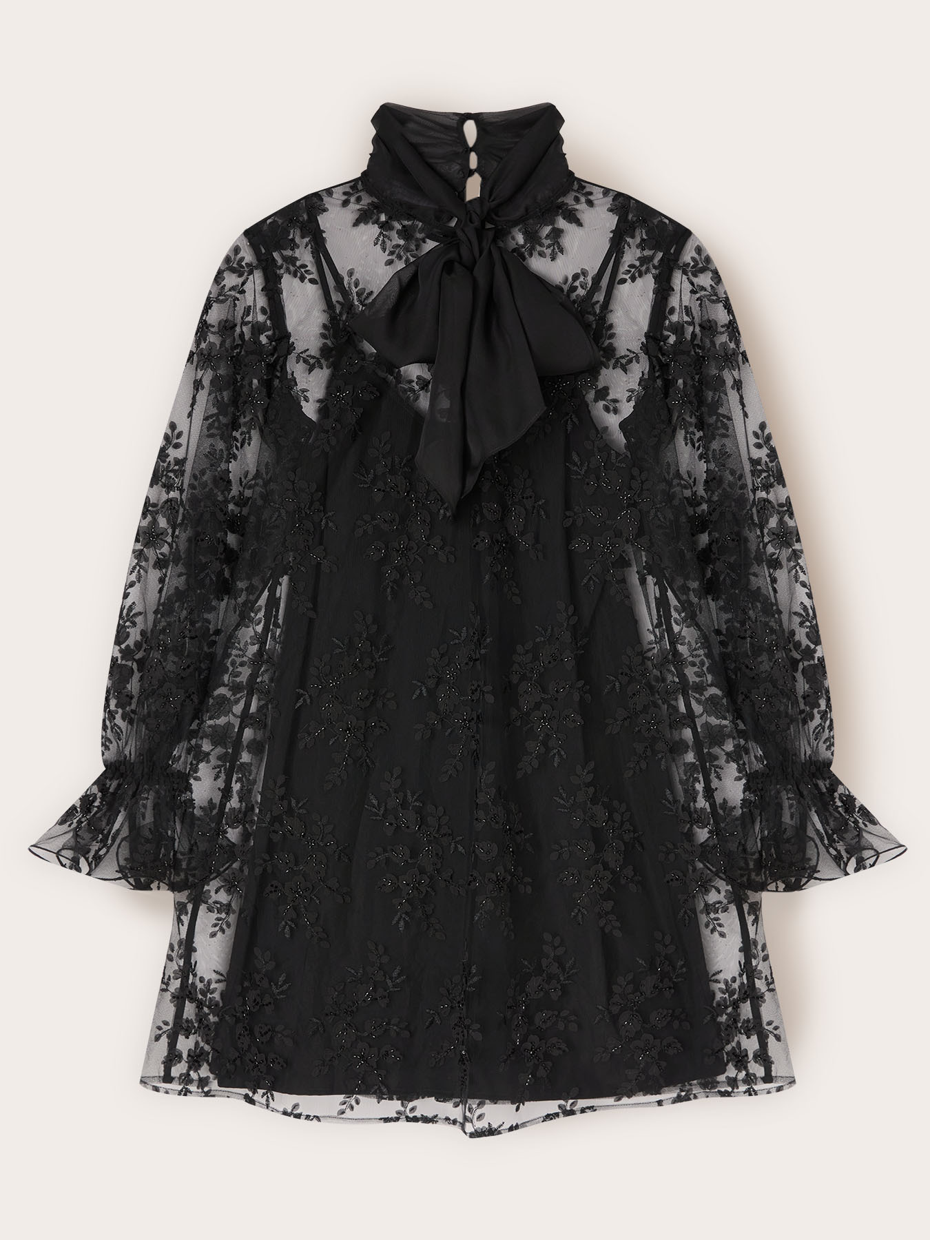 Short lace dress with bow Smart Couture image number 5