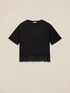 T-shirt with lace and lettering application image number 3