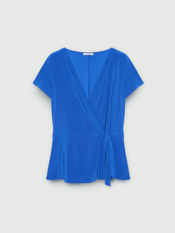 T-shirt in jersey con incrocio
