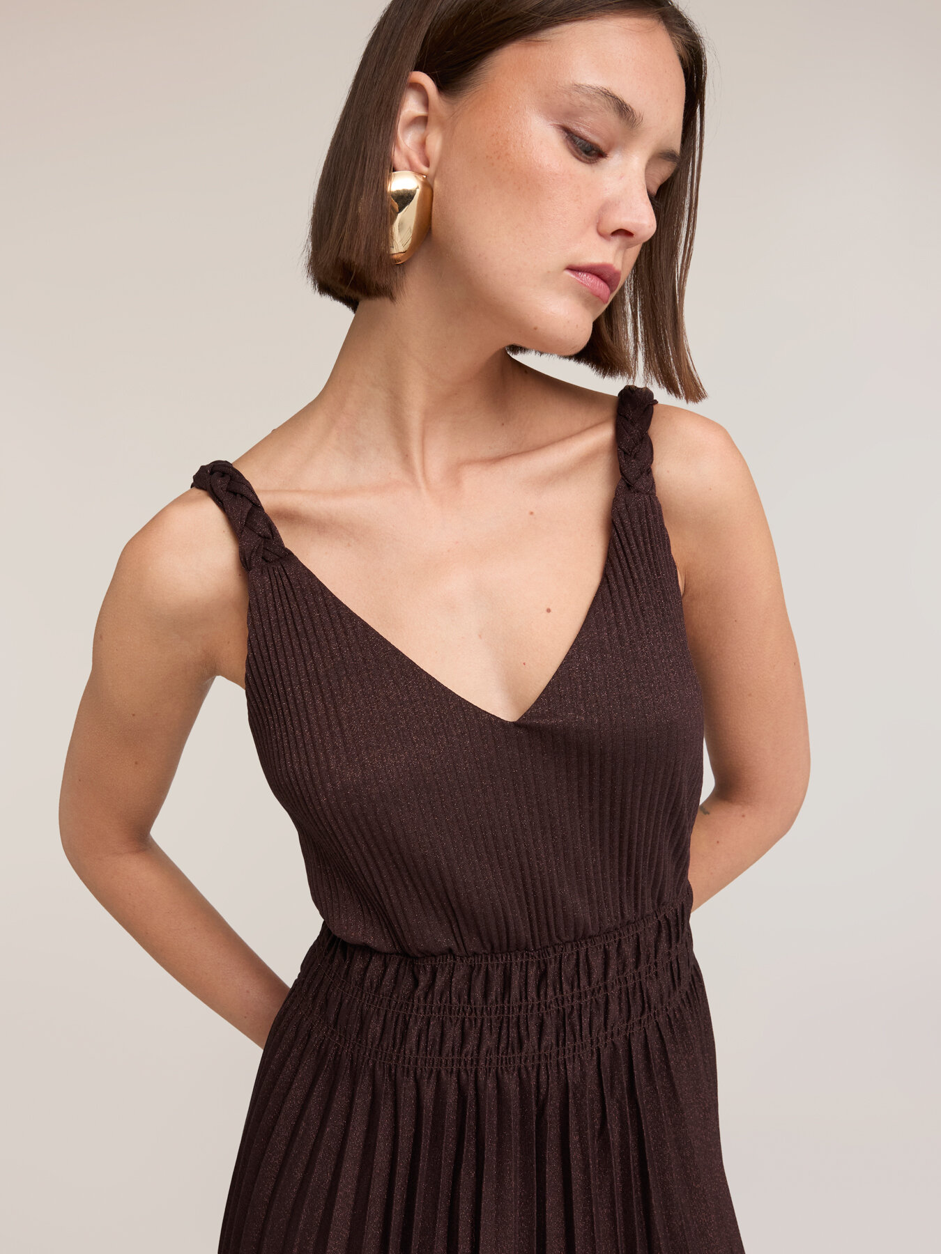 Ribbed lurex jersey dress image number 3