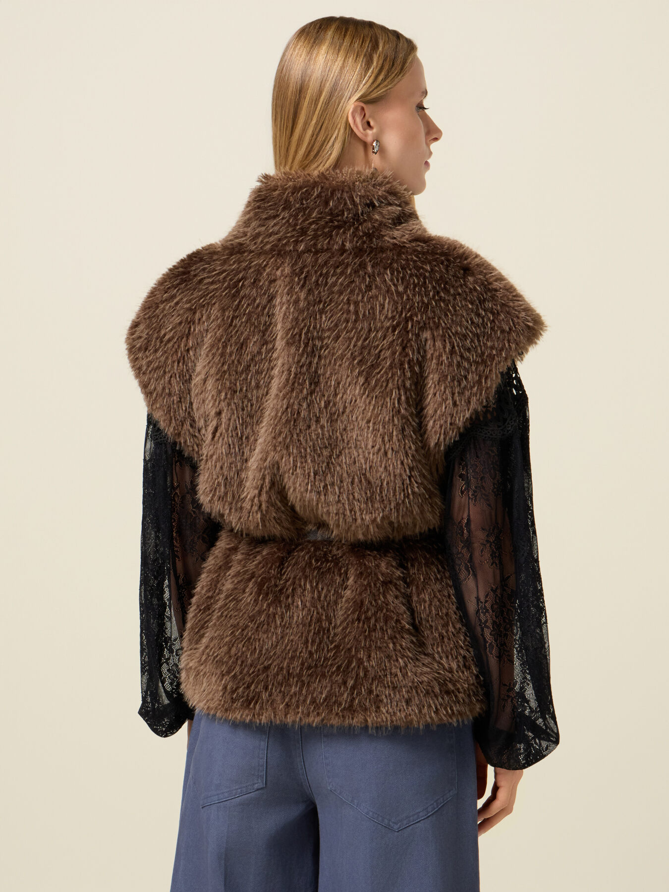 Cappa in tessuto morbido con cintura image number 1