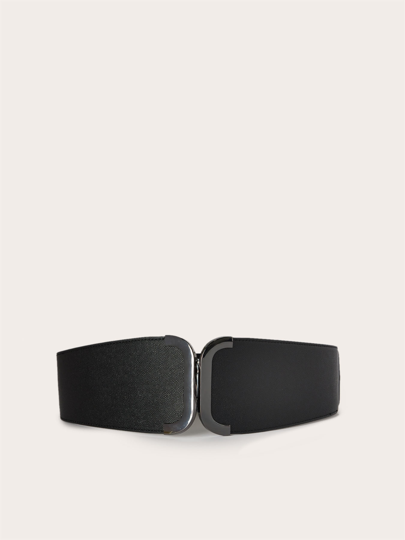 Elastic belt with square metal buckle image number 0