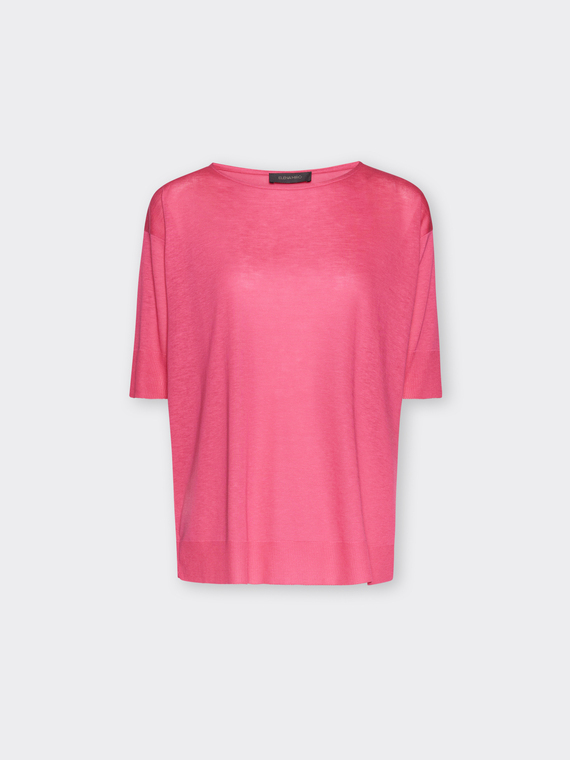 T-shirt in misto lyocell boxy