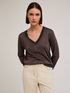 Pullover aus Lurexgemisch mit V-Ausschnitt image number 0