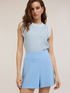 Lyocell blend top with ribbed trims image number 2
