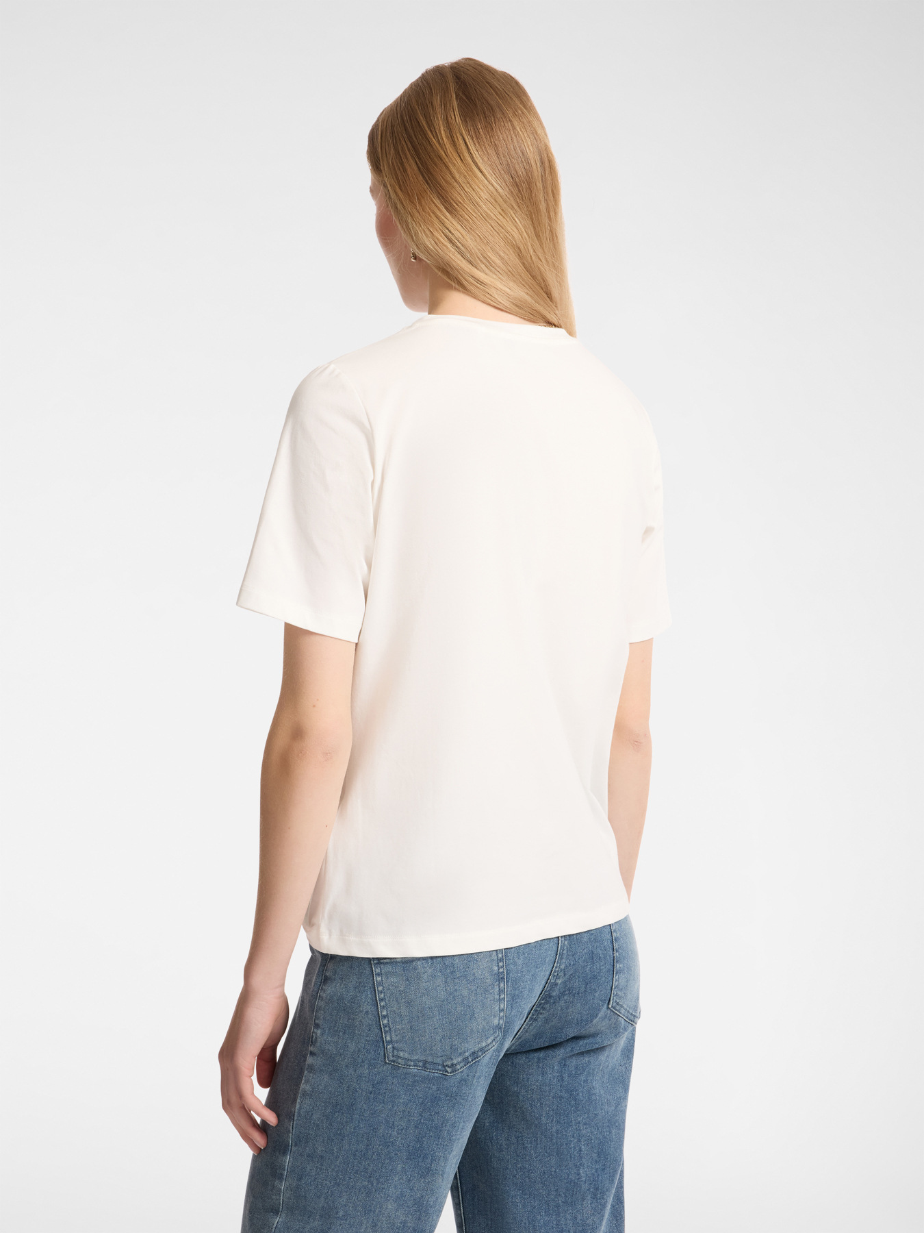 T-shirt with floral embroidery image number 1