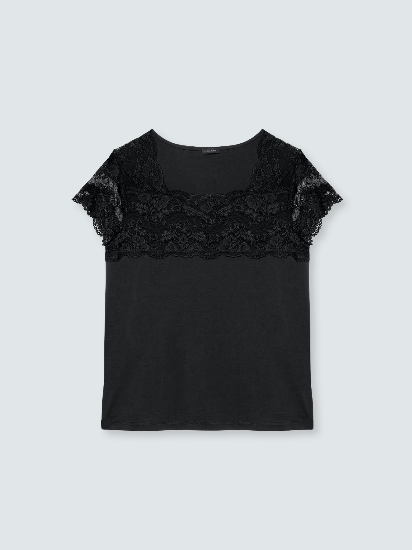 Jersey T-shirt with lace insert image number 4