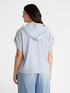 Gestreifte Hemdbluse mit Kapuze image number 1