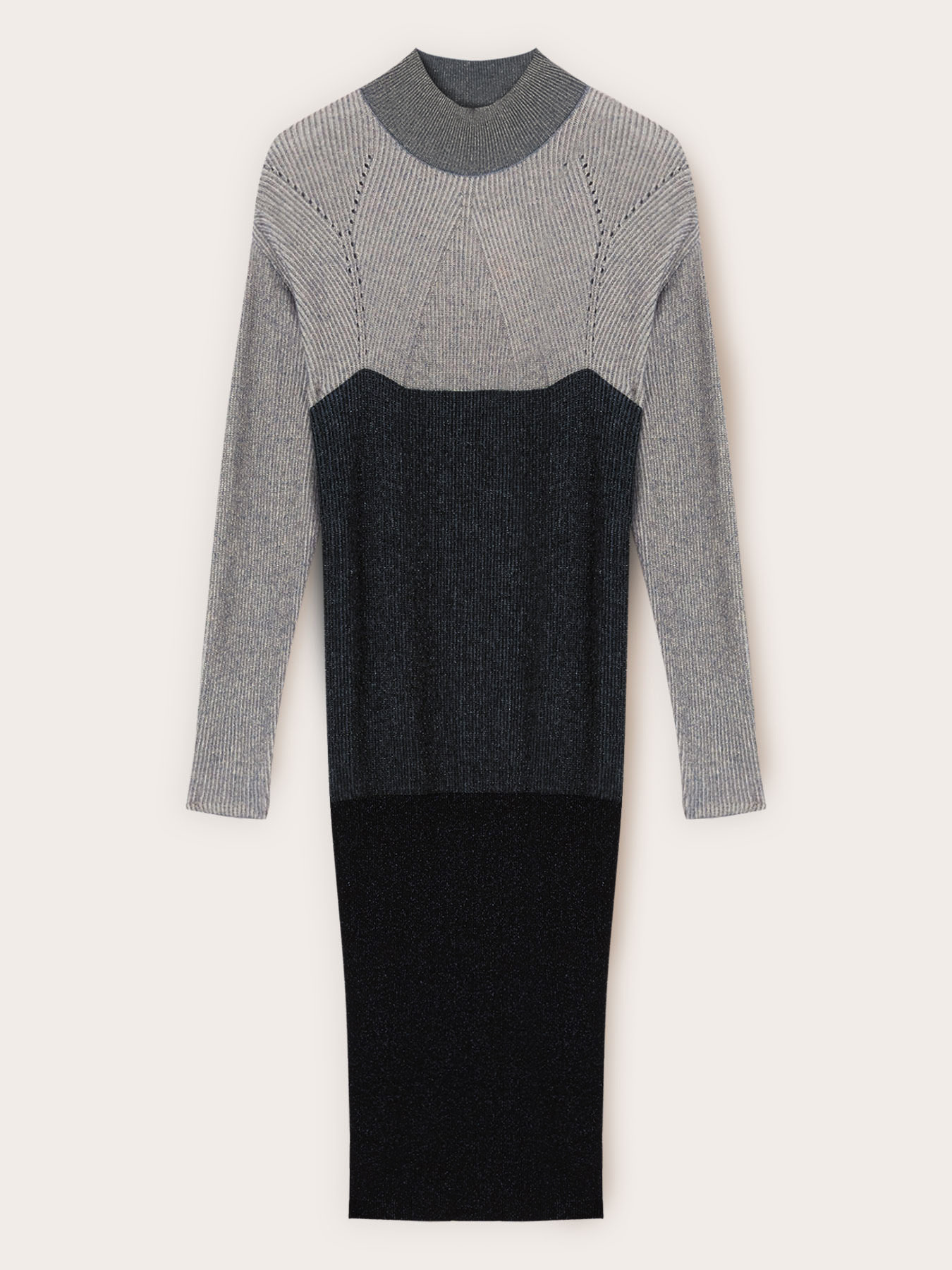 Knit sheath dress in lurex blend image number 4