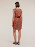 Short satin crossover dress with print image number 1