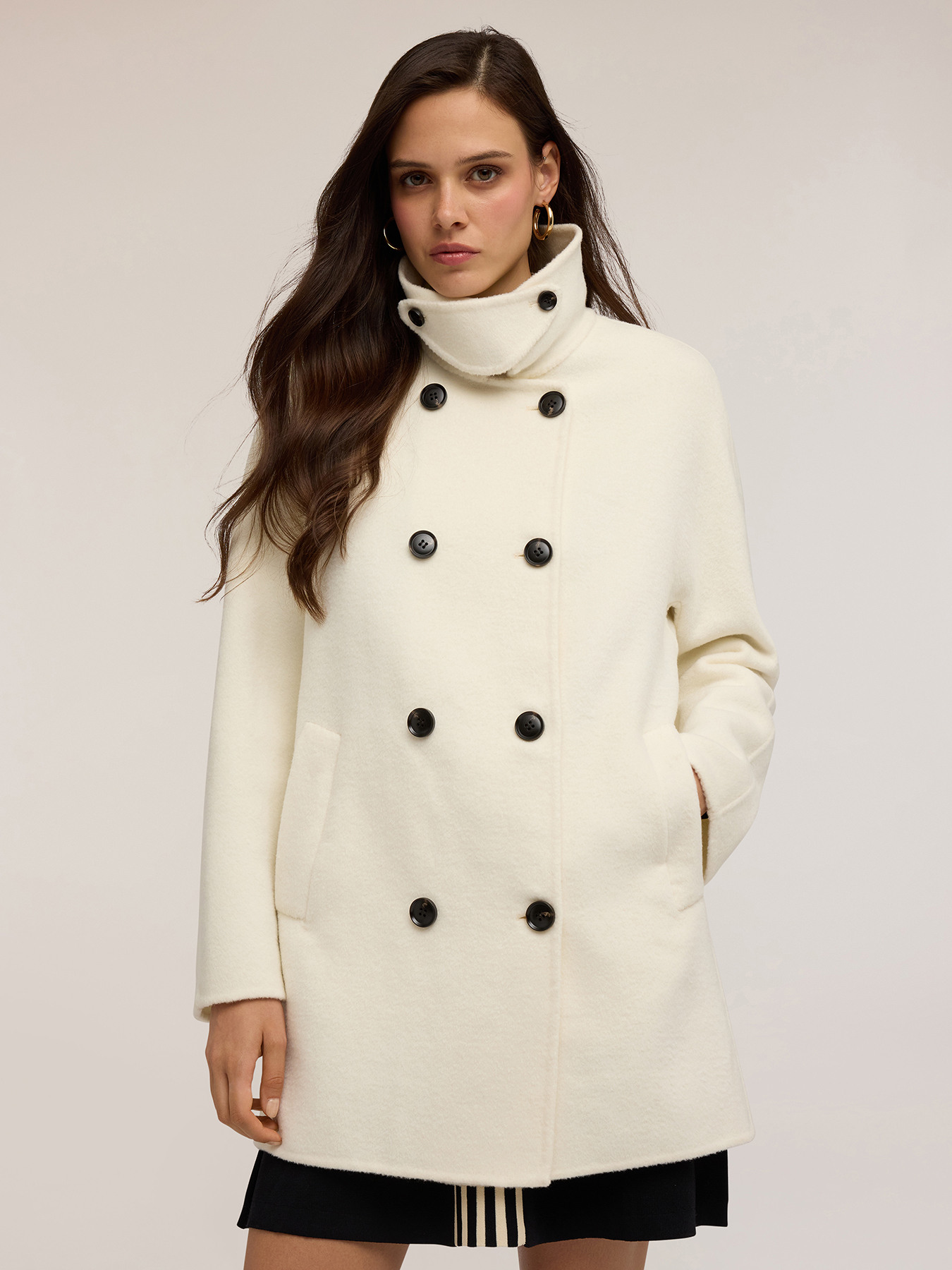 Kimono-style coat in wool blend fabric image number 0