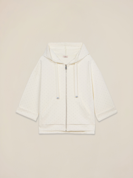 Felpa aperta con micro borchie