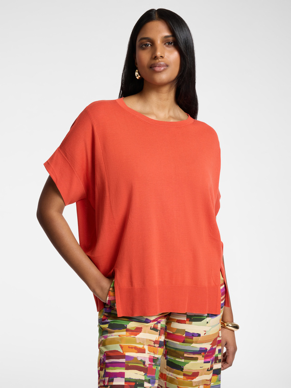 Boxy cotton and modal top