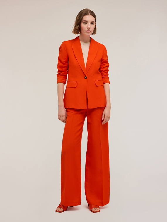 Blazer monopetto misto lino